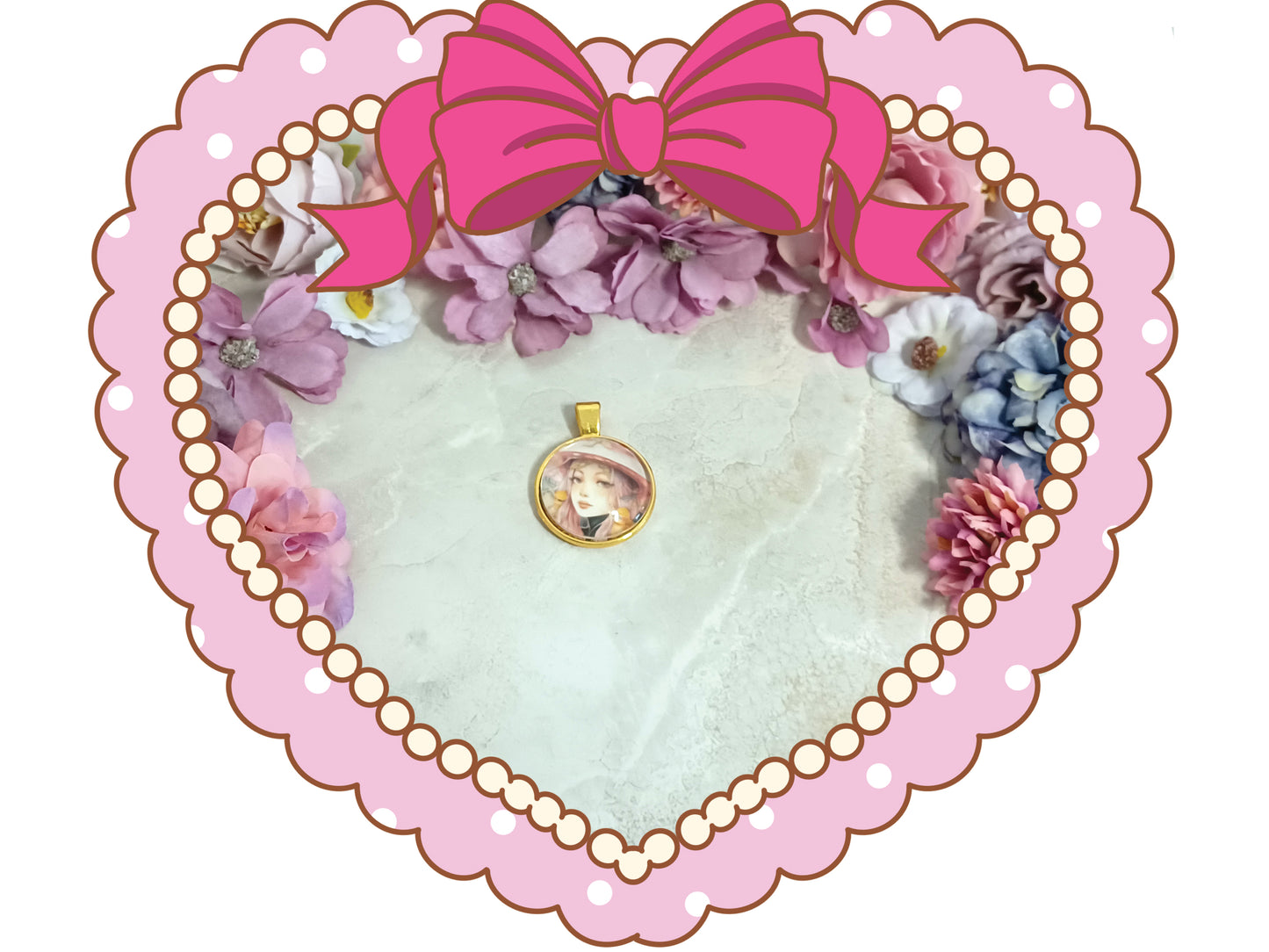 Watercolor Witch Pendant - Design 4