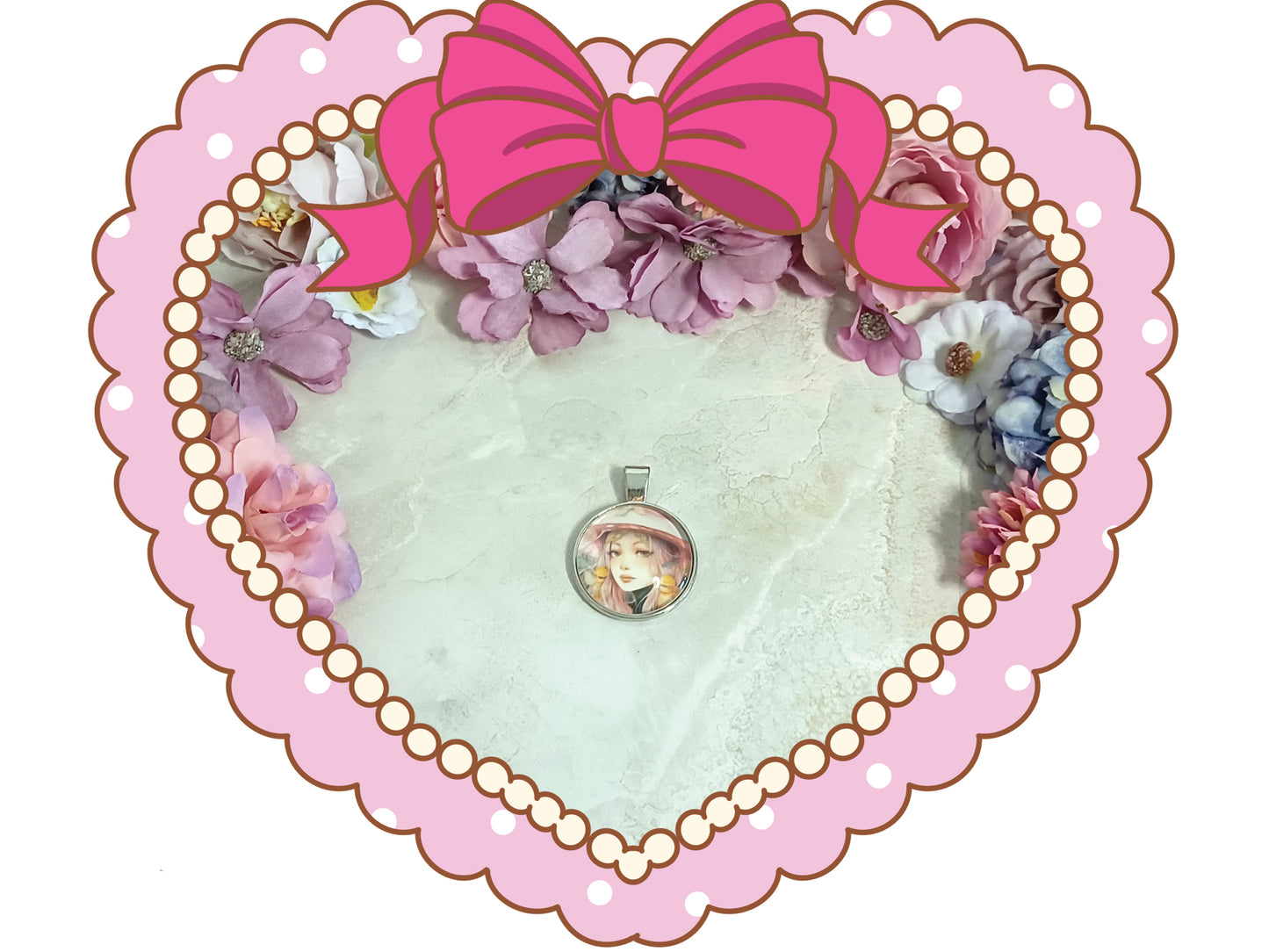 Watercolor Witch Pendant - Design 4