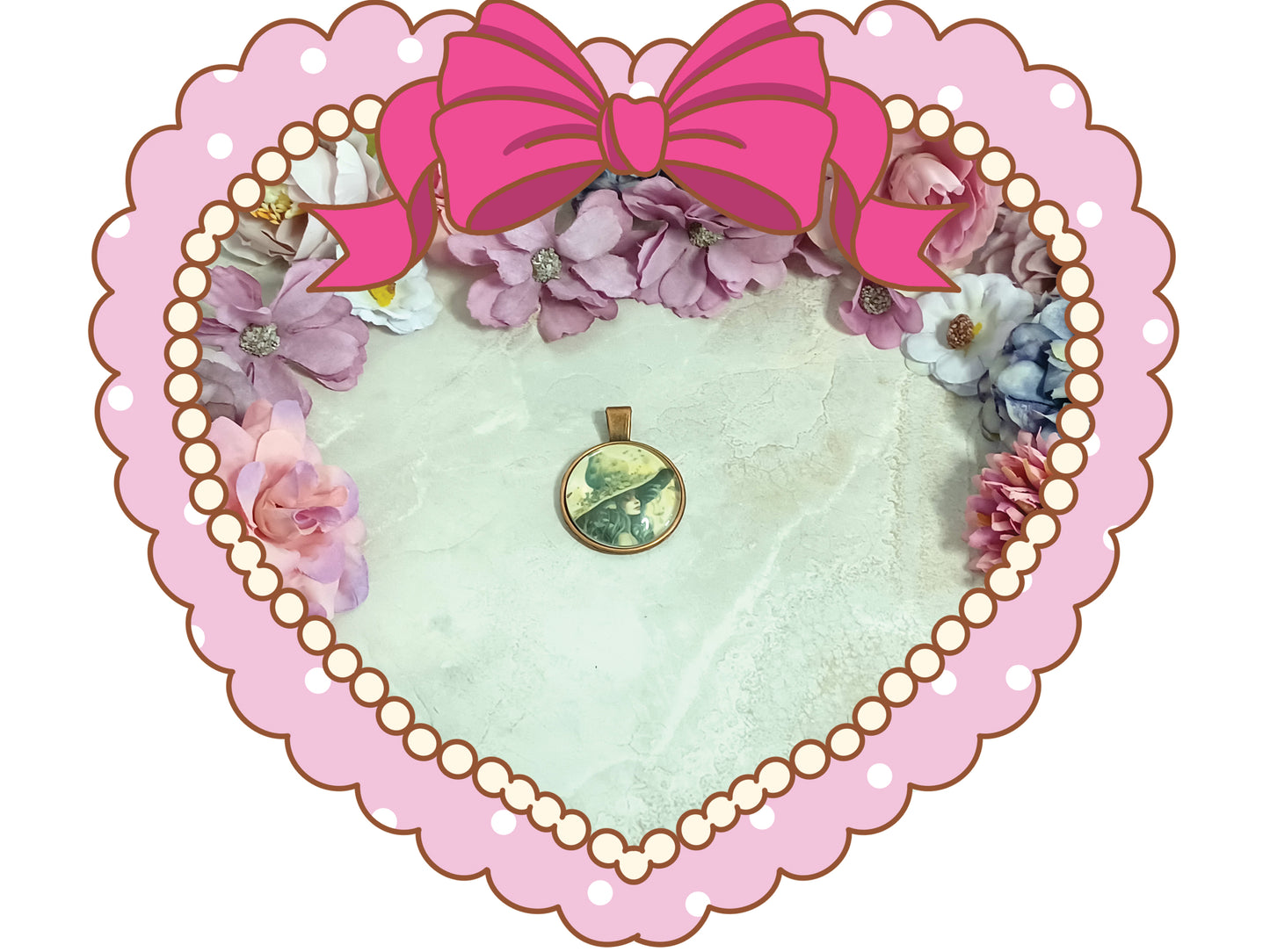 Watercolor Witch Pendant - Design 5