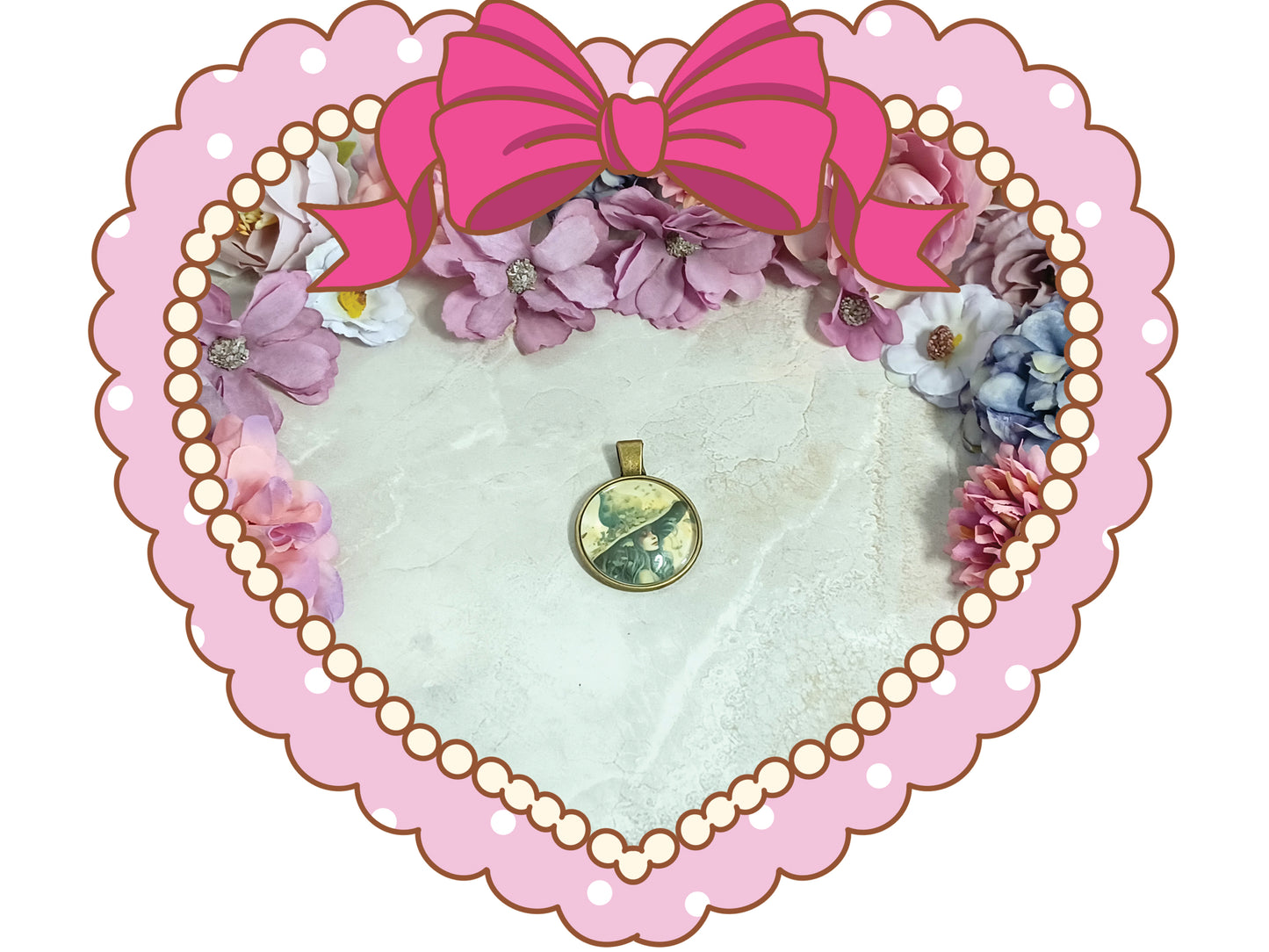 Watercolor Witch Pendant - Design 5