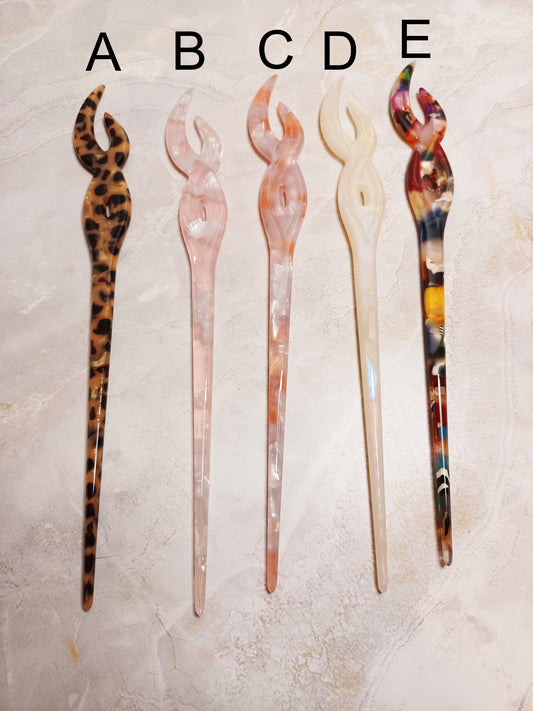 Vintage Style Heart Hair Stick - 7" Retro Bun Holder