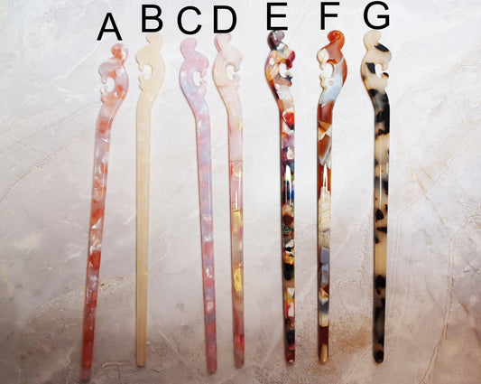 Vintage Style Heart Hair Stick - 7" Retro Bun Holder