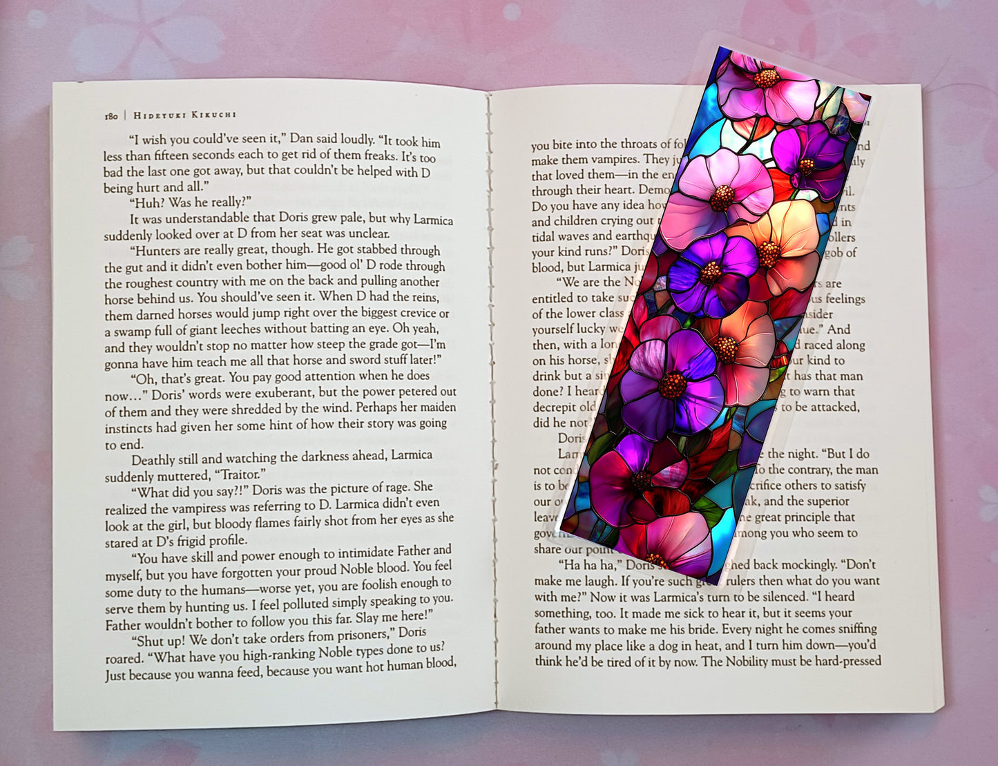 Stained Glass Flowers Bookmark Novel Book
