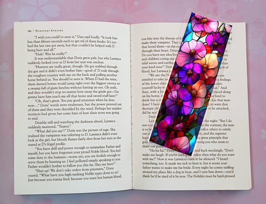 Stained Glass Flowers Bookmark Novel Book