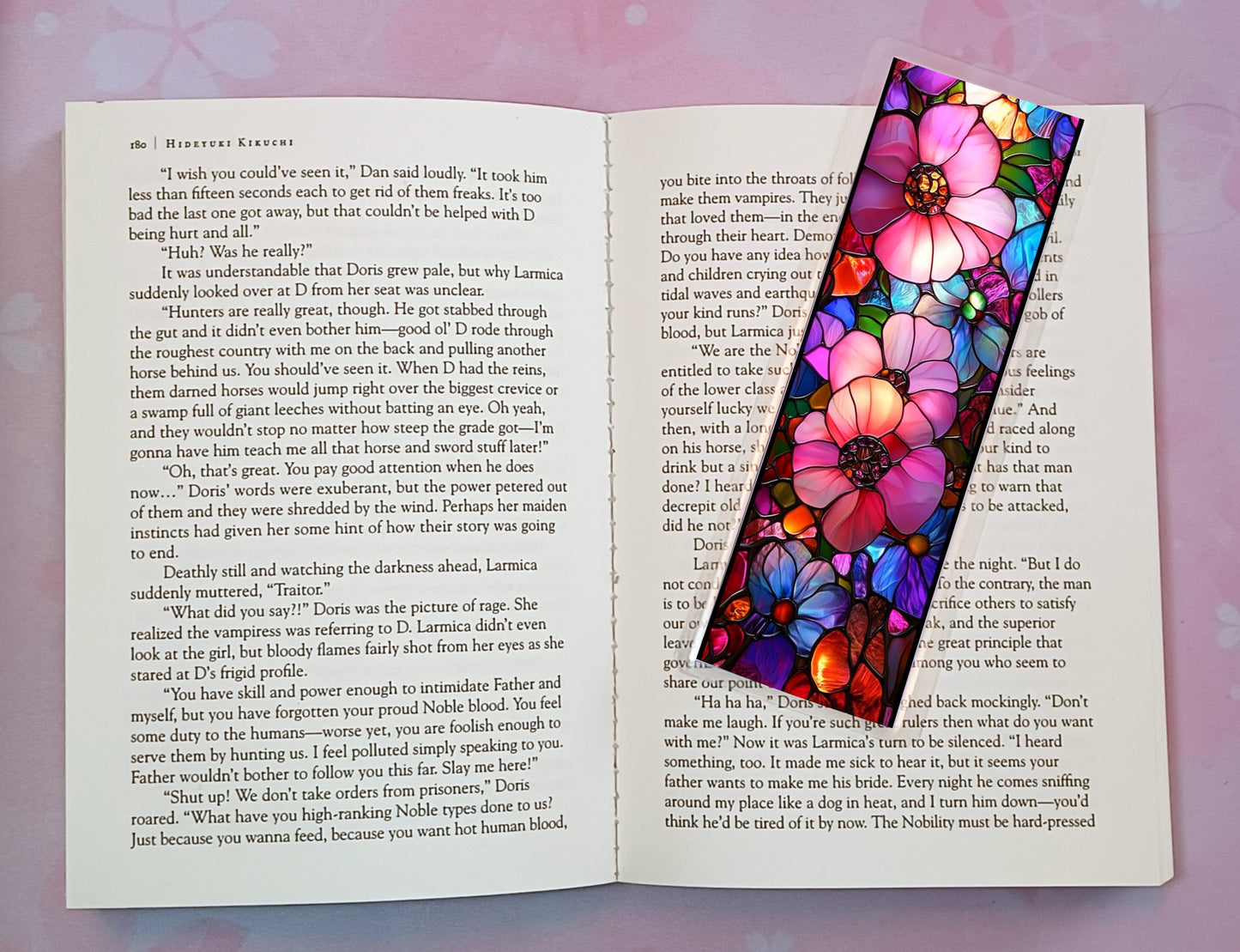 Stained Glass Flowers Bookmark Novel Book