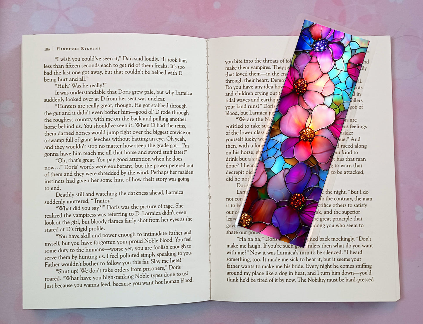 Stained Glass Flowers Bookmark Novel Book