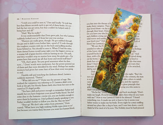Highland Cow Bookmark Novel Book
