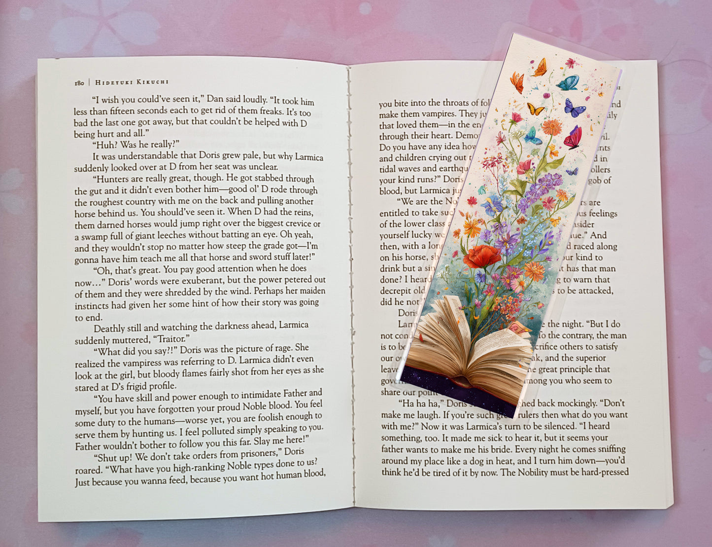 Books Flowers Butterflies Floral Bookmark Novel Book