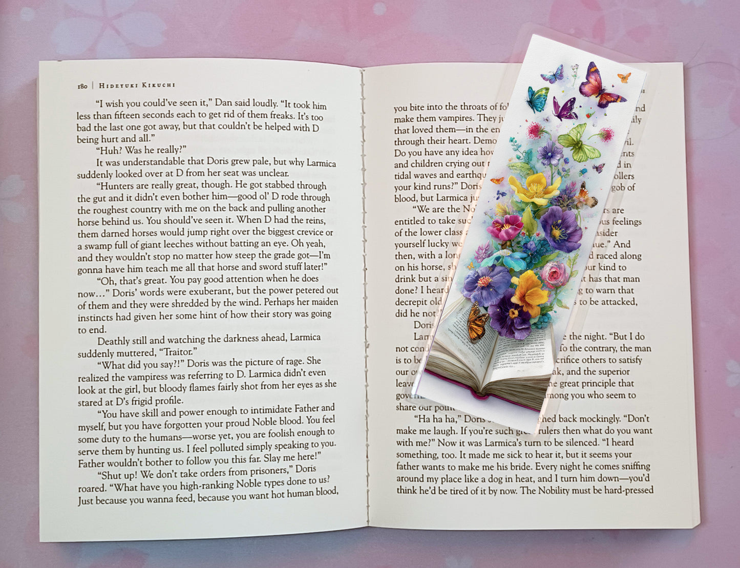 Books Flowers Butterflies Floral Bookmark Novel Book