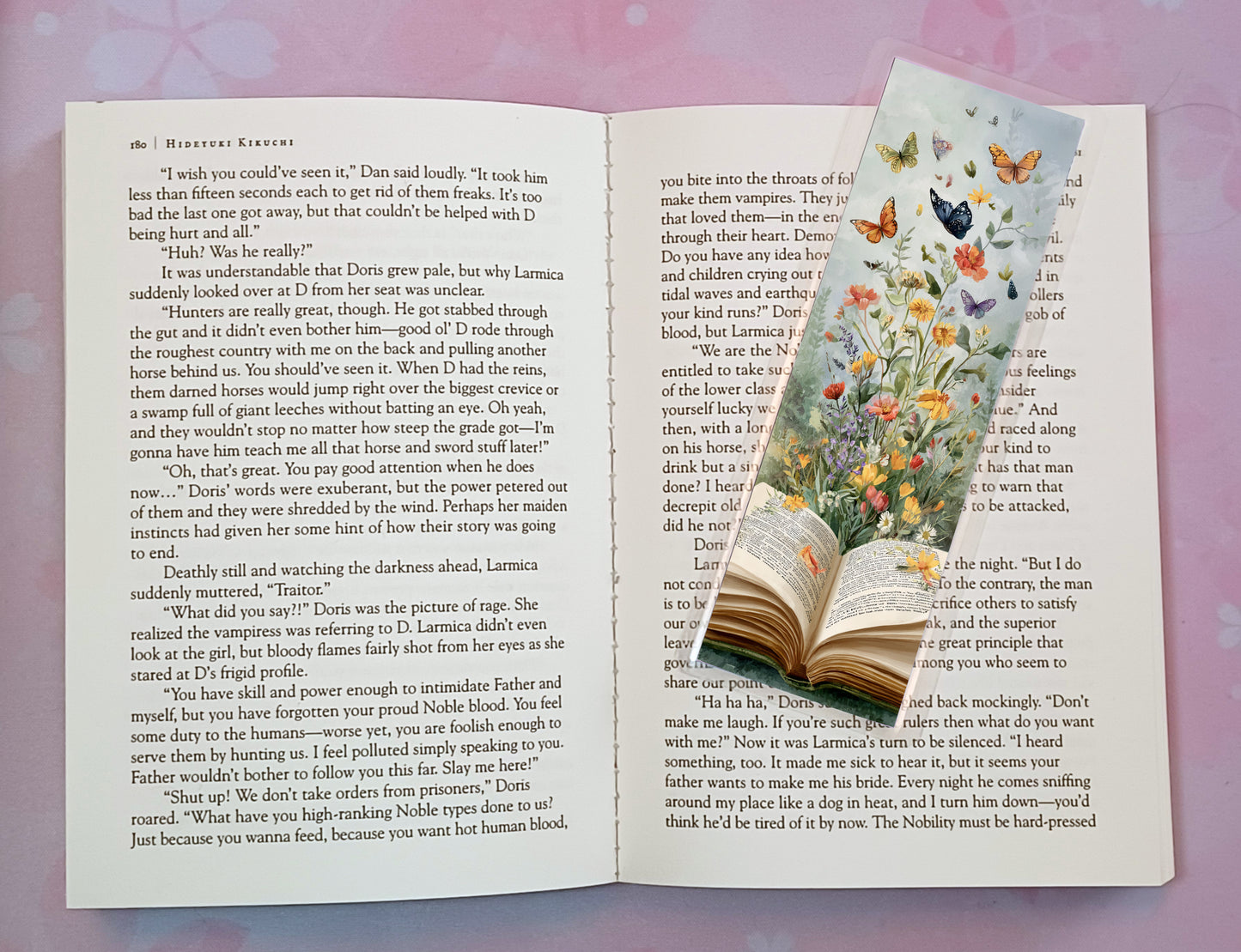 Books Flowers Butterflies Floral Bookmark Novel Book