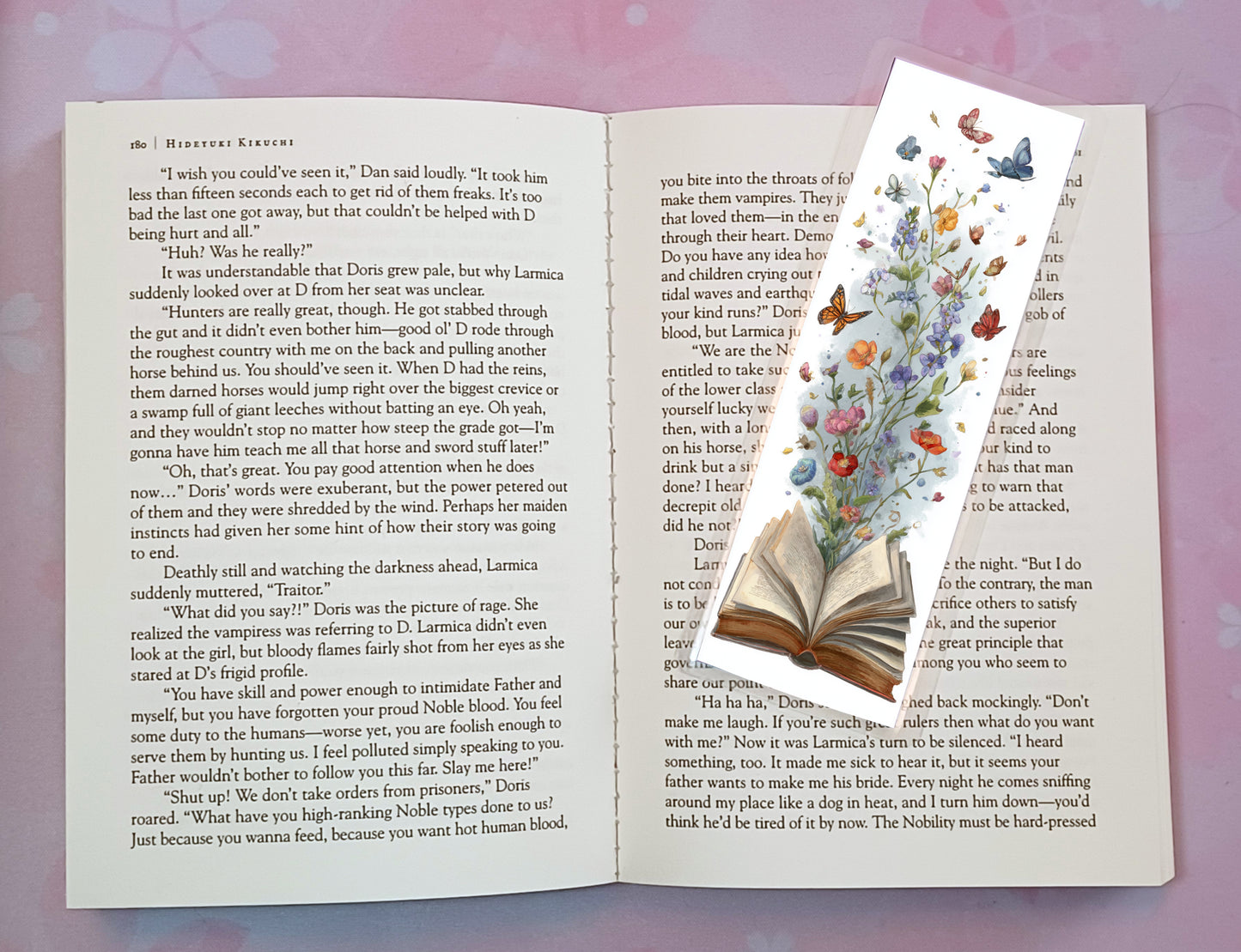 Books Flowers Butterflies Floral Bookmark Novel Book