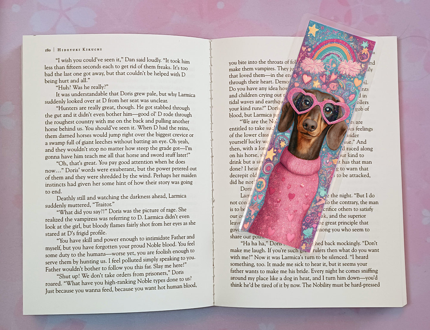 Pink Dog Bookmark Novel Book
