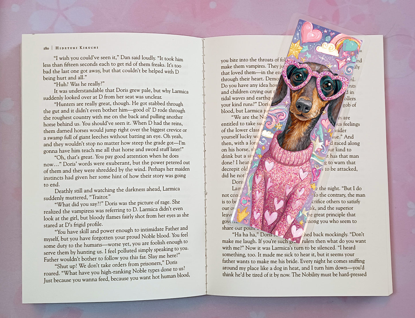 Pink Dog Bookmark Novel Book