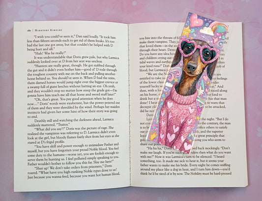 Pink Dog Bookmark Novel Book