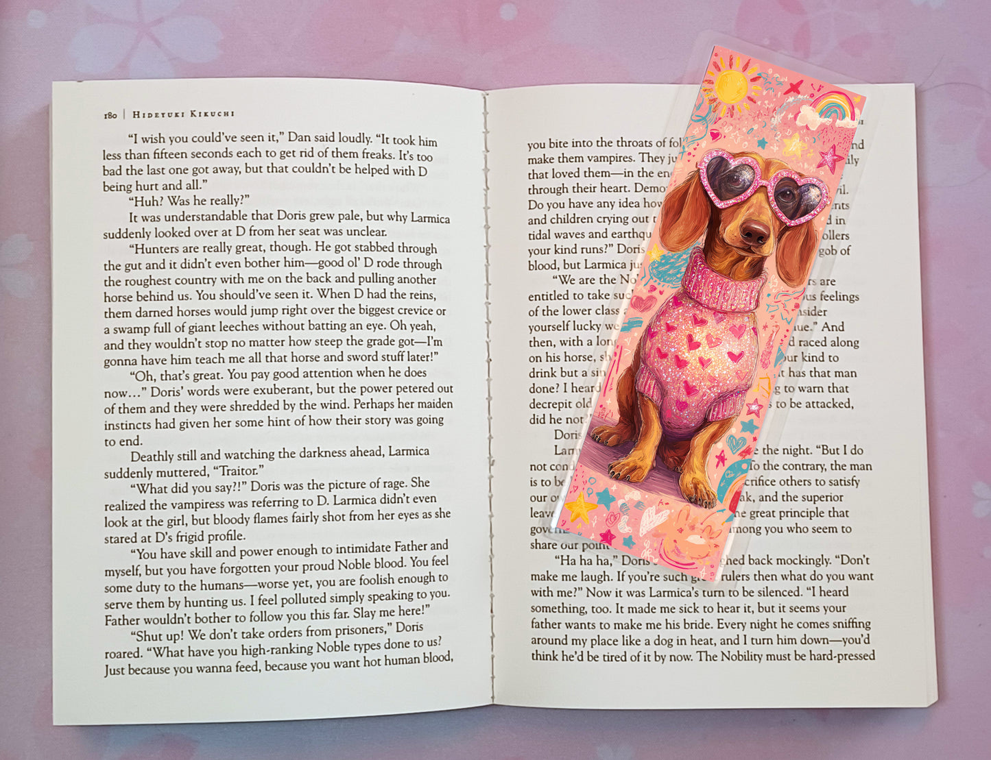 Pink Dog Bookmark Novel Book