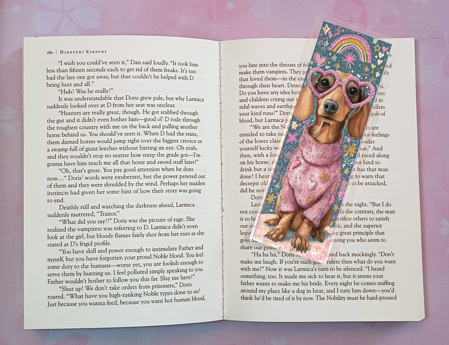 Pink Dog Bookmark Novel Book