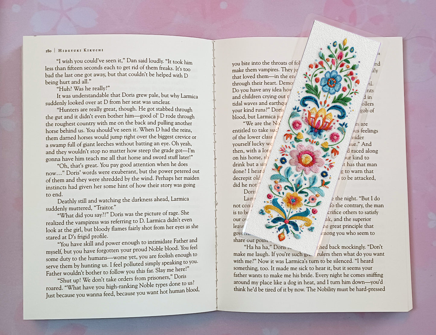 Floral Embroidery Bookmark Novel Book