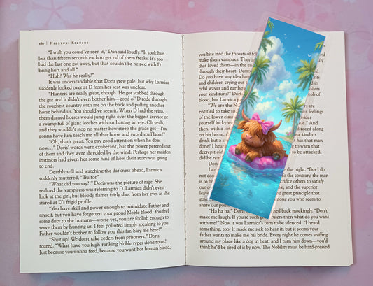 Highland Cow Bookmark Novel Book
