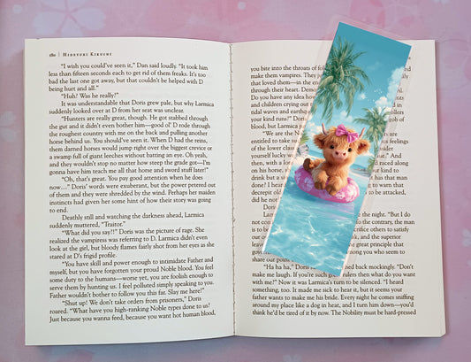 Highland Cow Bookmark Novel Book