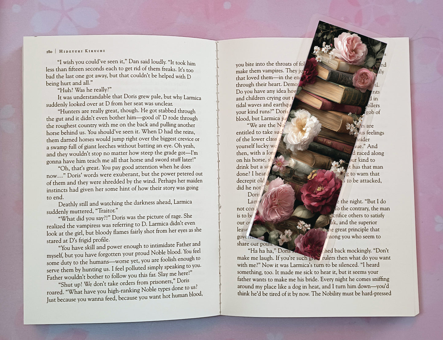 Flowers Floral Book Stack Bookmark Novel Book