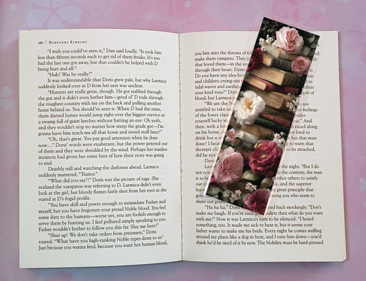 Flowers Floral Book Stack Bookmark Novel Book