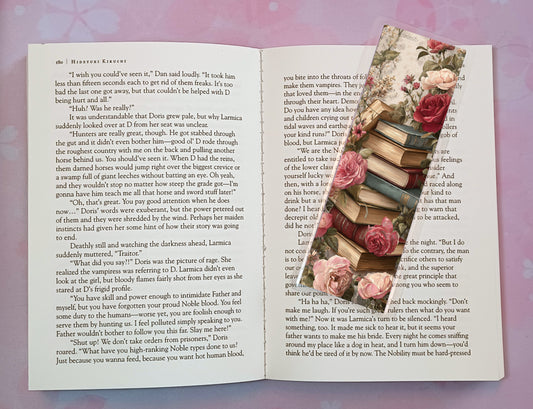 Flowers Floral Book Stack Bookmark Novel Book