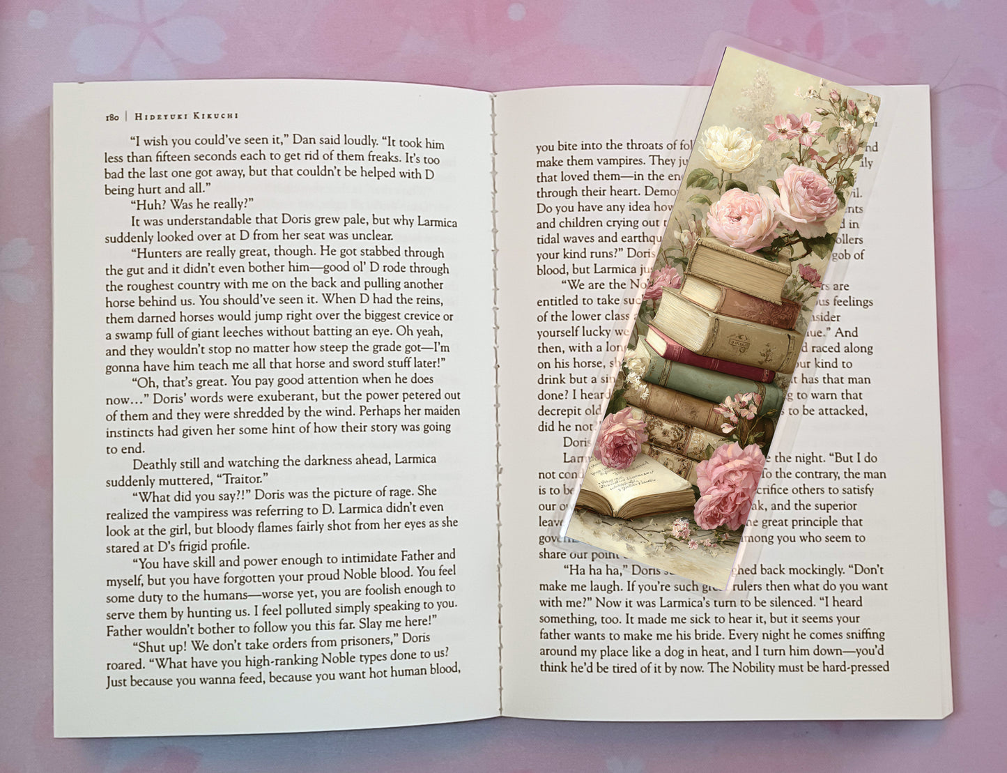 Flowers Floral Book Stack Bookmark Novel Book