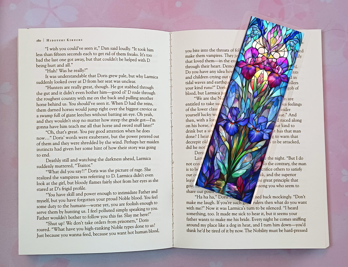 Stained Glass Flowers Bookmark Novel Book
