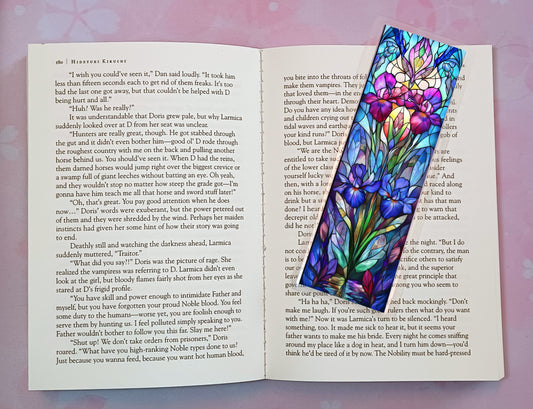 Stained Glass Flowers Bookmark Novel Book