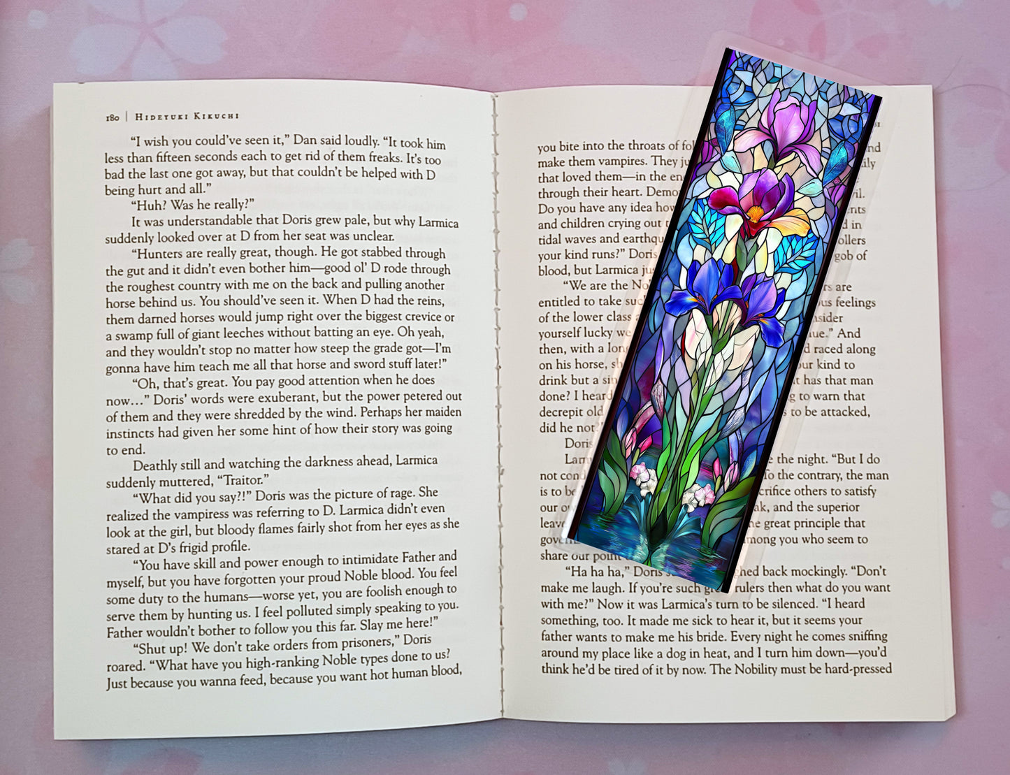 Stained Glass Flowers Bookmark Novel Book