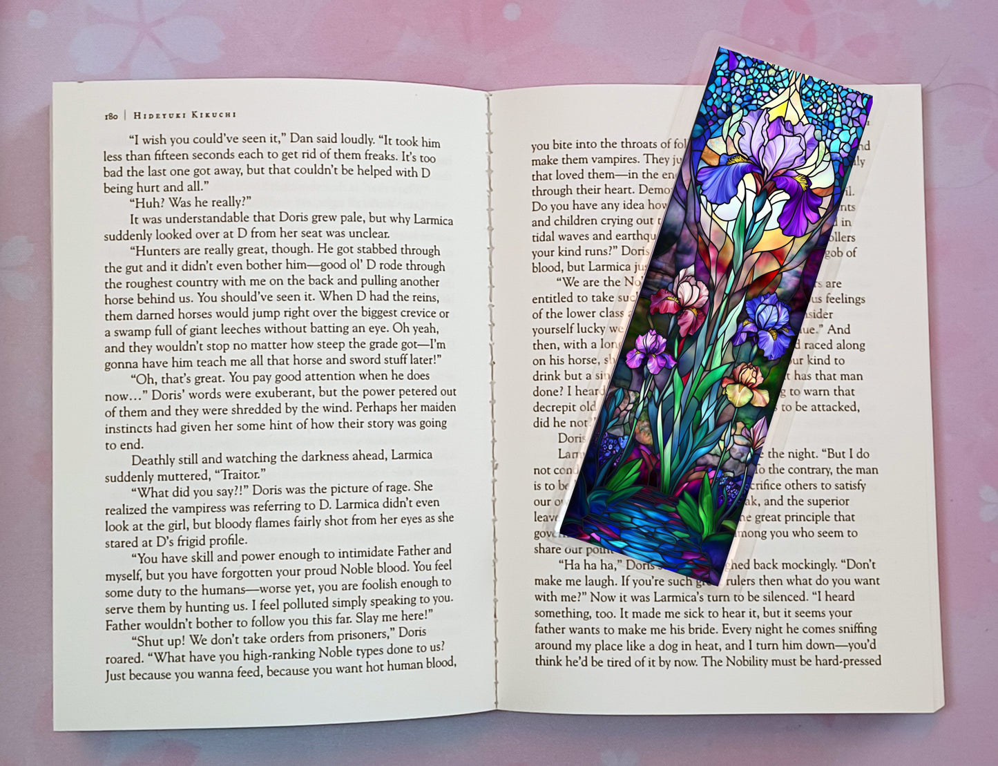 Stained Glass Flowers Bookmark Novel Book