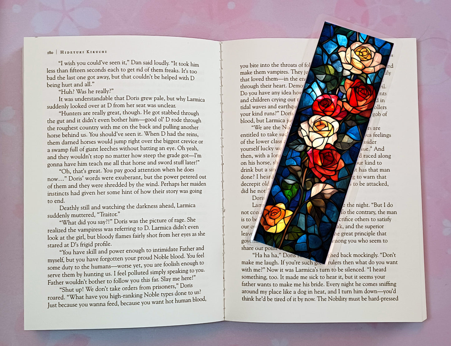 Stained Glass Roses Flowers Bookmark Novel Book