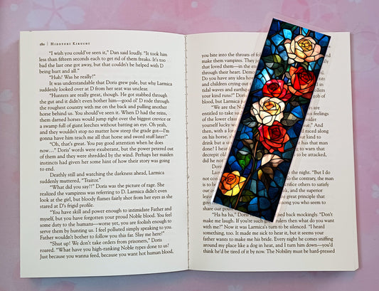 Stained Glass Roses Flowers Bookmark Novel Book