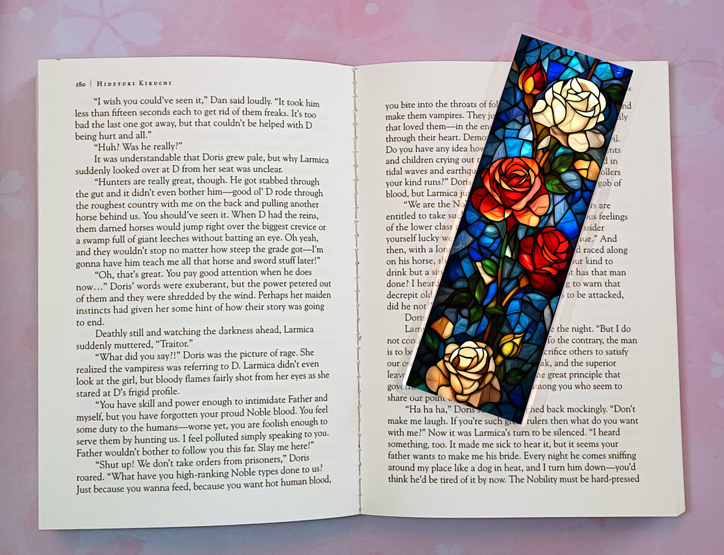 Stained Glass Roses Flowers Bookmark Novel Book
