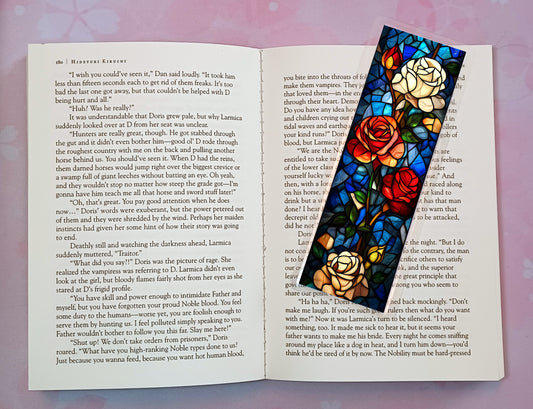 Stained Glass Roses Flowers Bookmark Novel Book