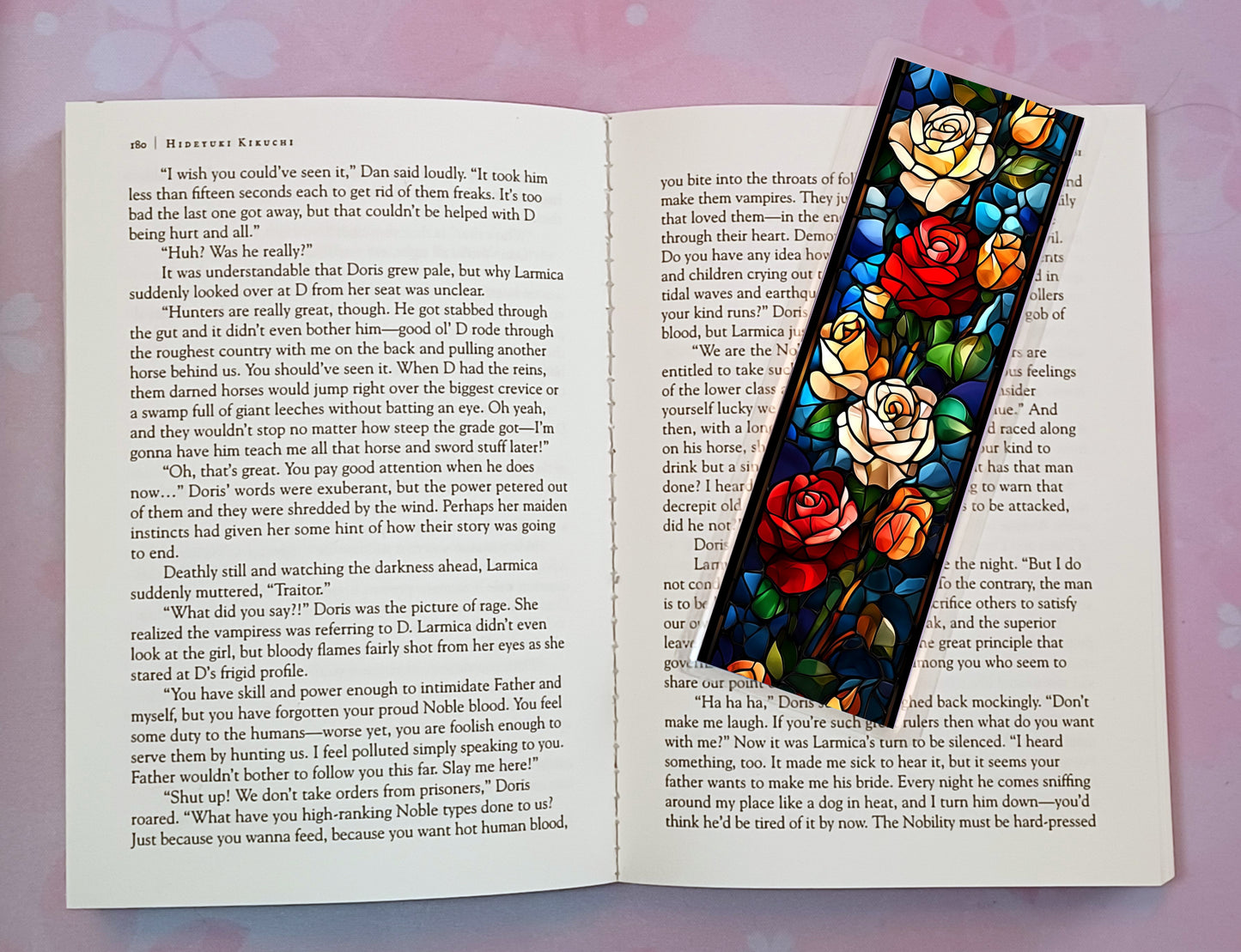 Stained Glass Roses Flowers Bookmark Novel Book