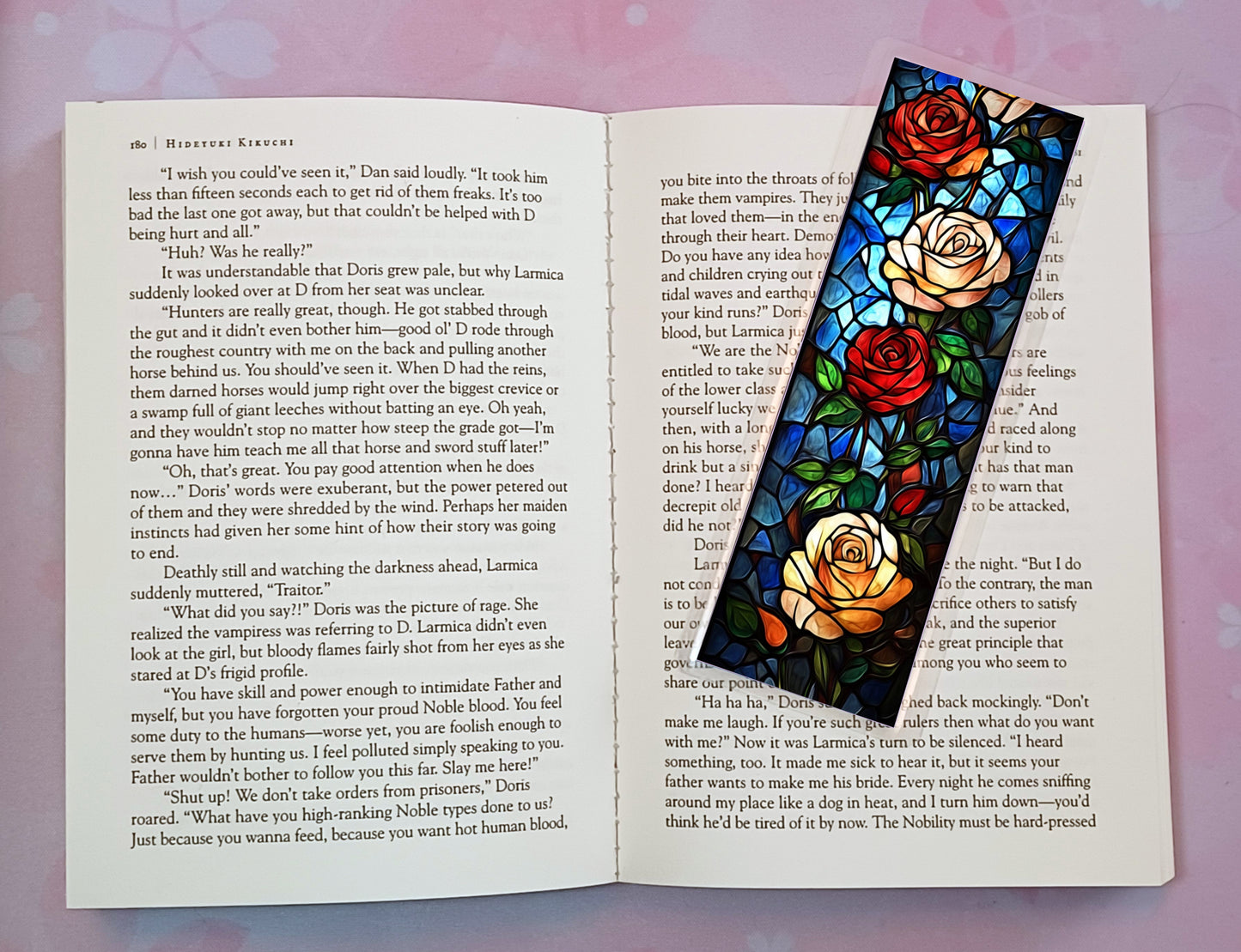 Stained Glass Roses Flowers Bookmark Novel Book