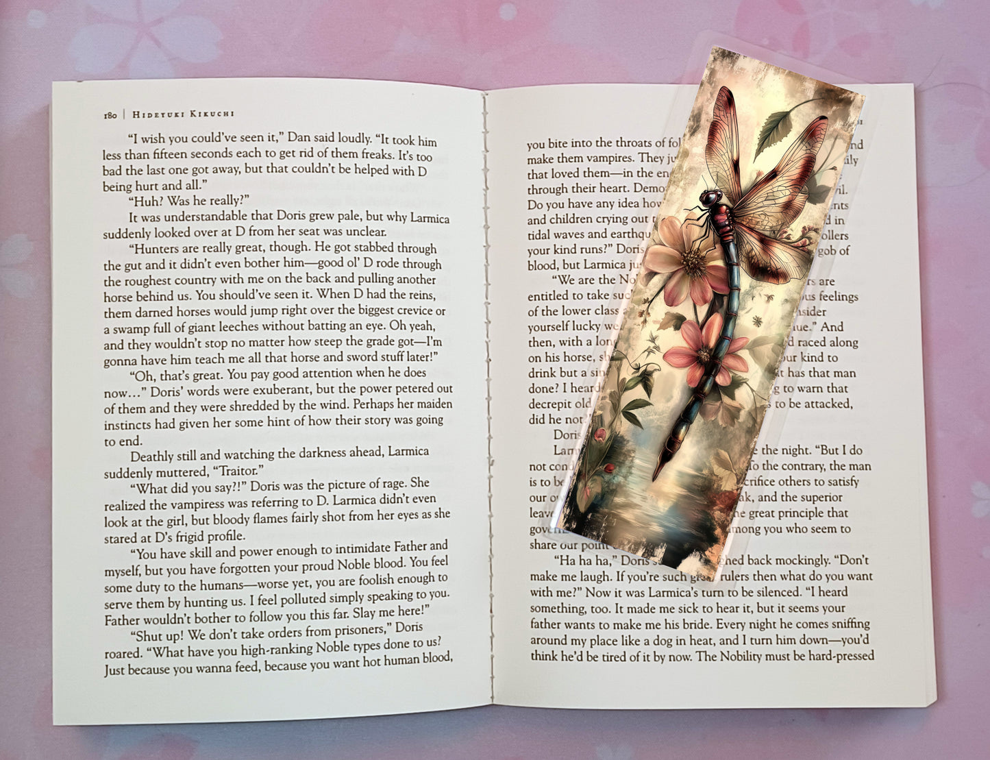Dragonfly Flowers Bookmark Novel Book