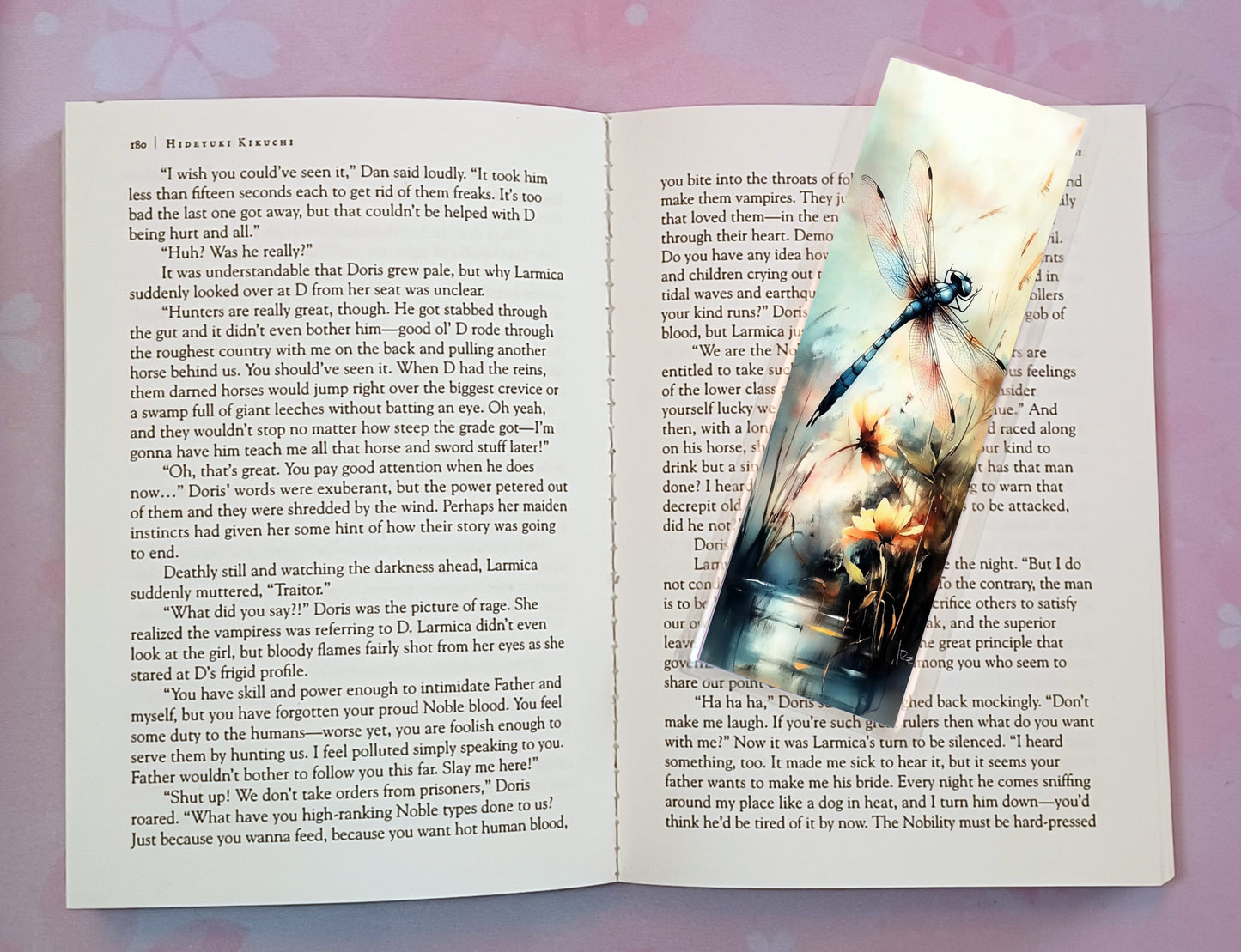Dragonfly Flowers Bookmark Novel Book
