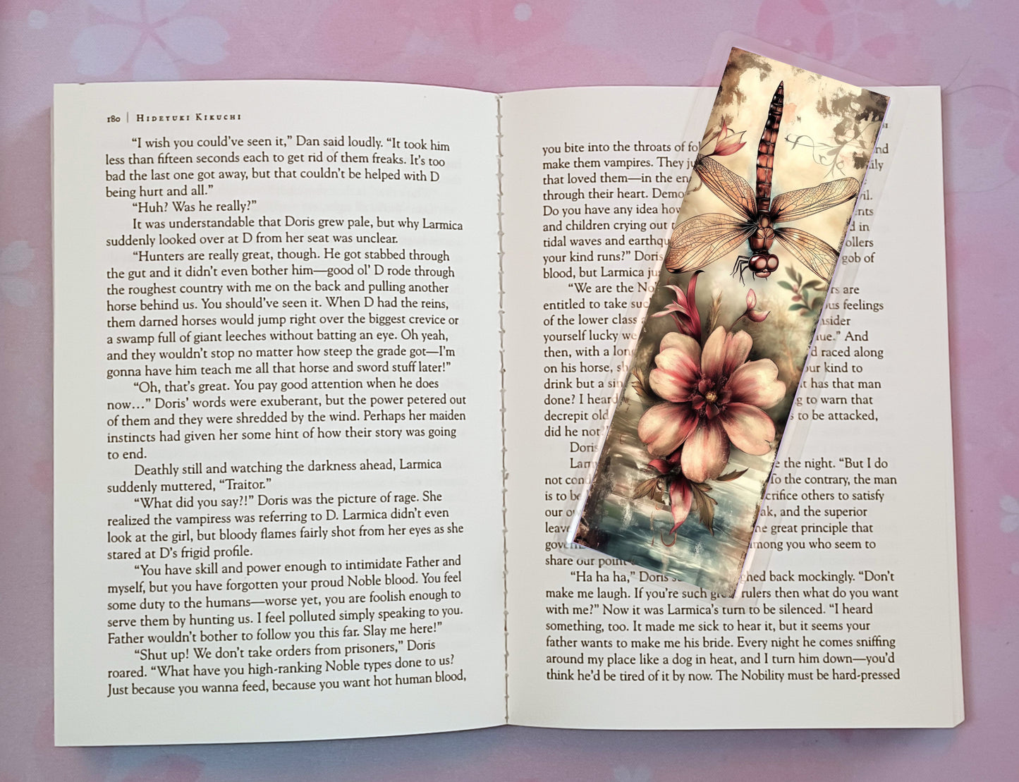Dragonfly Flowers Bookmark Novel Book