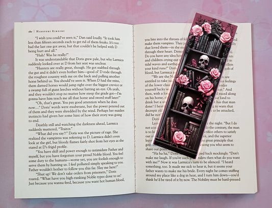 Skull Book Shelf Library Bookmark Novel Book