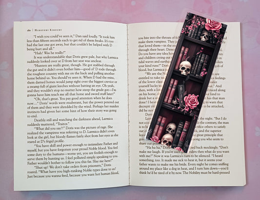 Skull Book Shelf Library Bookmark Novel Book