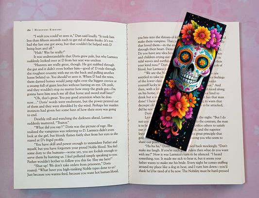 Sugar Skulls Day of the Dead Bookmark Novel Book