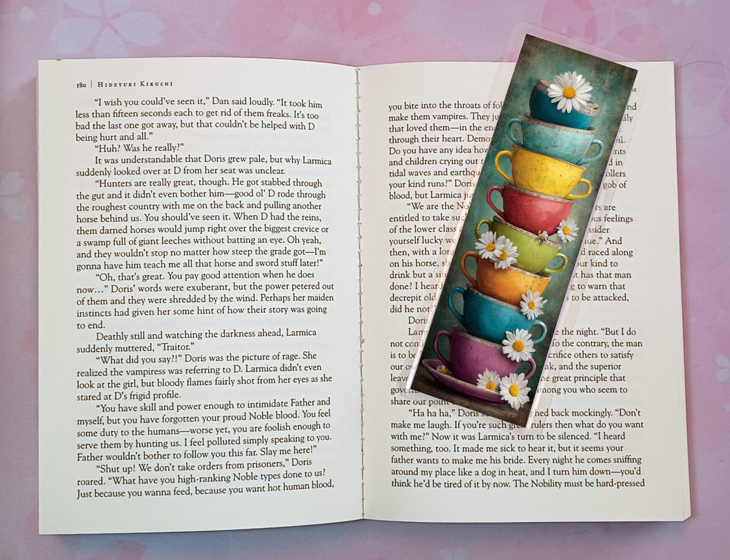 Daisy Tea Cups Bookmark Novel Book