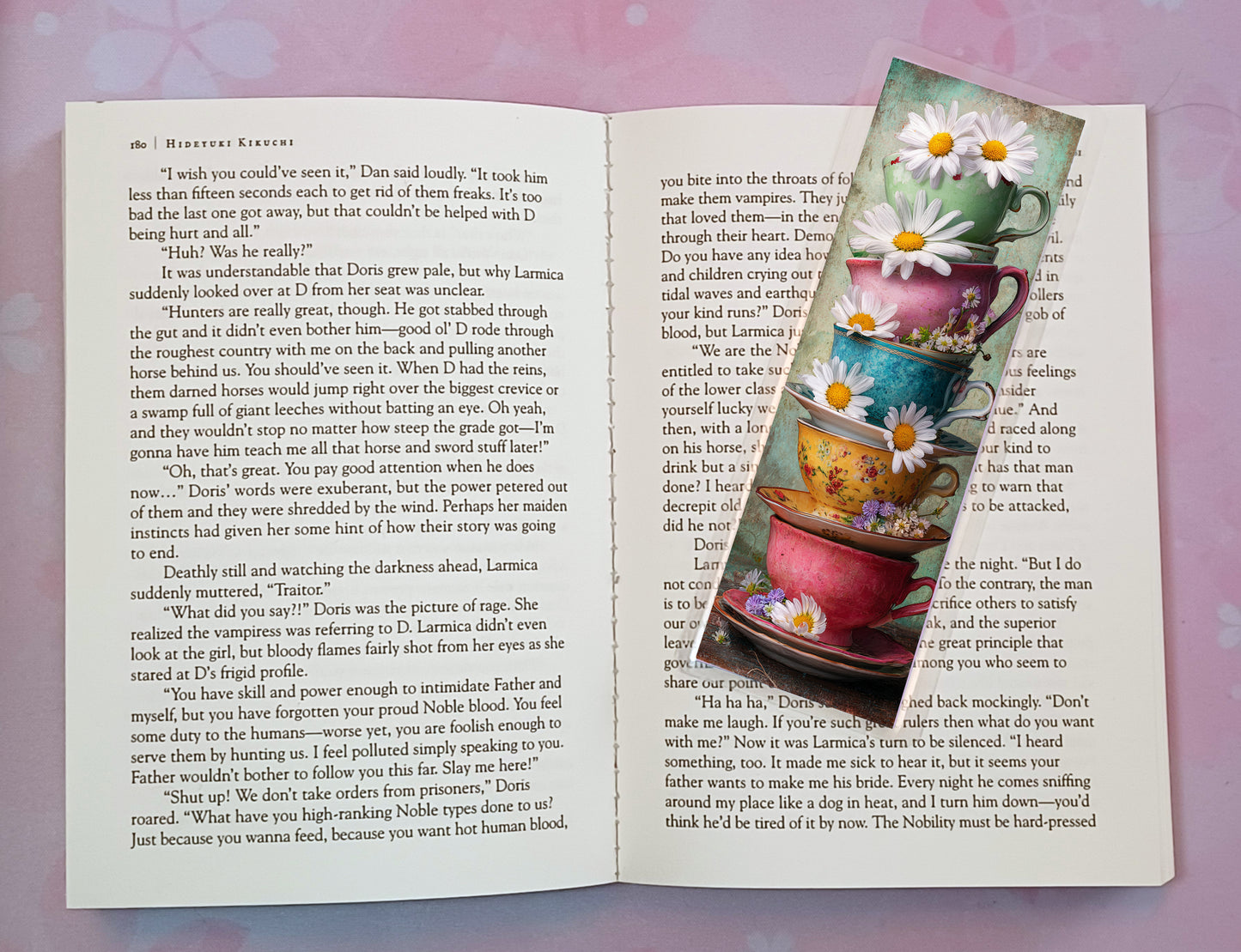 Daisy Tea Cups Bookmark Novel Book