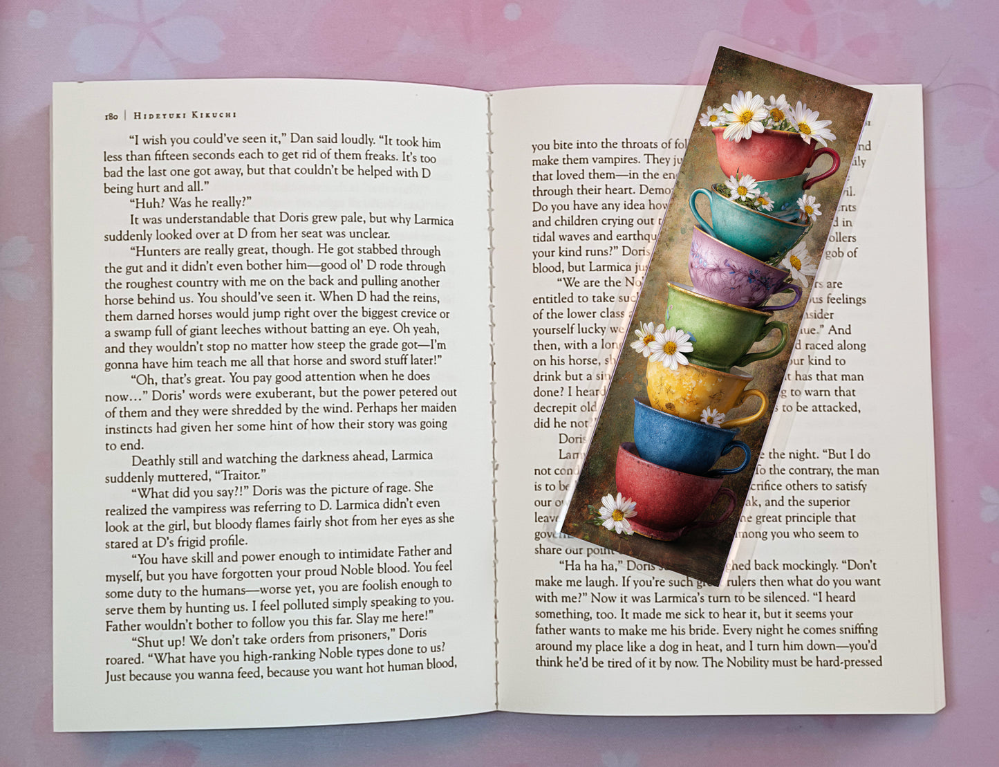 Daisy Tea Cups Bookmark Novel Book