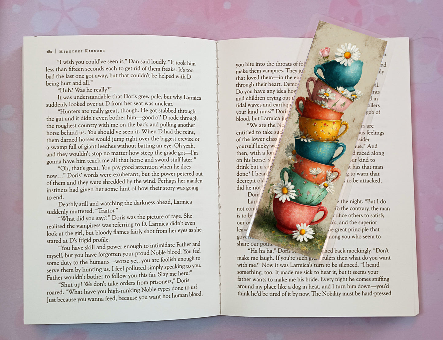Daisy Tea Cups Bookmark Novel Book