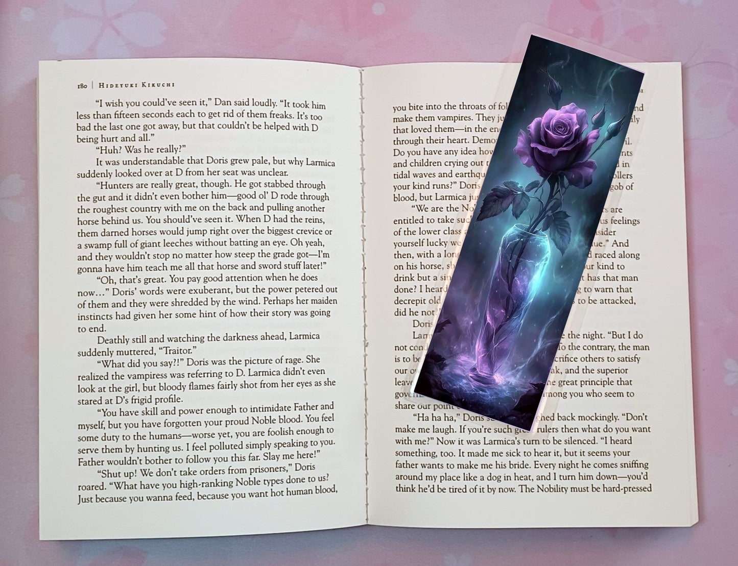 Purple Rose Flower Floral Bookmark Novel Book 4 DESIGNS