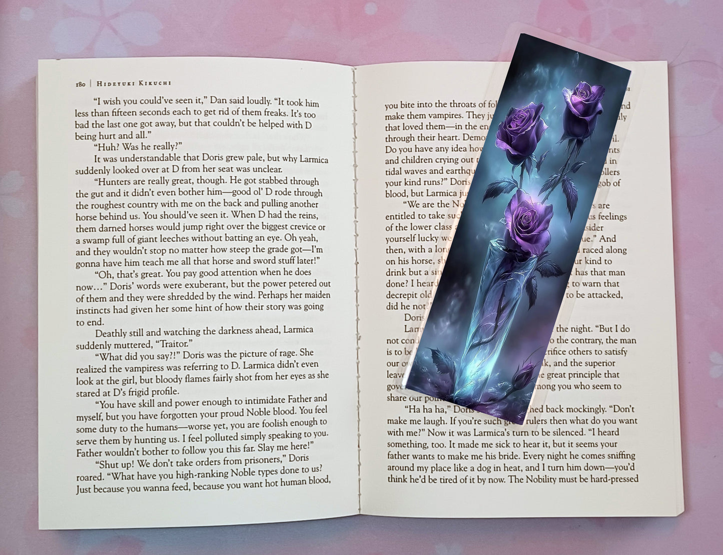 Purple Rose Flower Floral Bookmark Novel Book 4 DESIGNS