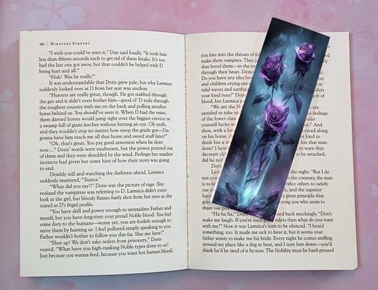 Purple Rose Flower Floral Bookmark Novel Book 4 DESIGNS